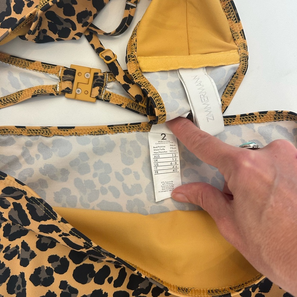 Zimmermann Mustard Leopard Bandeau Bikini Set - Picture 7 of 11